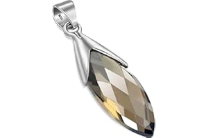 Unique Gems pendentif pour la femme Argent 925 Quatz fumé 8.6 ct Goutte marquise Art Nouveau