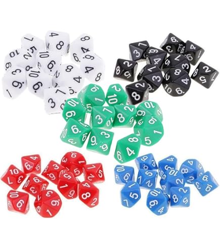 Azul Spiel 50 Stücke Polyedrisches Würfel 10 Seitig Set Mit
