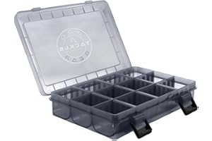 PRO TACKLE GEAR Pro Tackle Standard Tackle Box Kunstköderbox – Flexible Unterteilung, Transparentes Design, Sicherer Verschluss – Kompakte & Vielseitige Aufbewahrung für Köder & Angelzubehör (20,5 x 14 x 4cm)