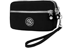 ModaZeal Wristlet Wallets for Women, Small Clutch Wallet Purses 3 Layer Zipper Nylon Handbags Cell Phone Bags with Detachable Wrist Strap for Travel Shopping