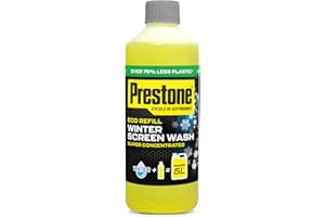 PRESTONE Eco Refill -10C Winter Screenwash Concentrate, Super Concentrated Screen Wash for Cars Makes 5 Litres of Windscreen Washer Fluid, 500ml
