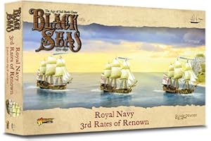 WARLORD GAMES WarLord Black Seas The Age of Sail Royal Navy 3 ° Tariffe di fama per i Mari Neri Table Top Ship Combat Battle War Game 792011002, non verniciato