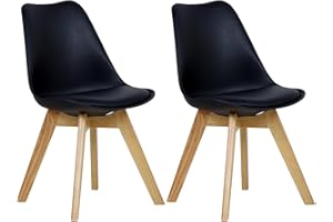 ‎WOLTU WOLTU BH29sz-2 2 x Esszimmerstühle 2er Set Esszimmerstuhl Design Stuhl Küchenstuhl Holz, Schwarz