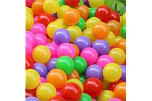 Yirtree 50 Pcs Ocean Wave Ball Colorful Plastic Pit Ball Water Pool Outdoor Kids or Toddler Toys 4 cm