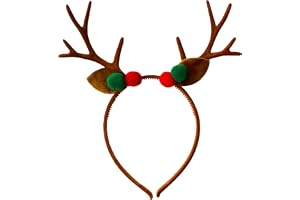 PartySanthe Reindeer Antlers Headband Hair Clips Hair Hoop Girl Beauty Headdress Reindeer Antler Headband Brown 1PCs