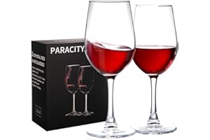 PARACITY Ensemble de Verres à Vin, Verres à Vin Blanc, Verres à Vin Rouge à Pied pour Vin Rouge et Blanc - 350ML (Ensemble de 2)