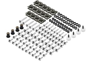 NICECNC Plata Tornillos de Carenado Moto 177PCS Carenado Pernos Sujetador Kit Universal Compatible with BMW S1000RR Sport,Triumph Daytona 600 650 675 900 955i 1200