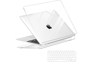 NPUOLS Etui Kompatybilne z MacBook Air 13 M1 2021 2020 2019 2018 A2337 A2179 A1932, Plastikowa Obudowa Ochronna i Ultracienka Osłona Klawiatury TPU w Wersji EU (A2337 A2179), Przezroczysty