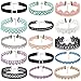 Produktbild JUSTSELL  Halskette Set DamenFrauen Velvet Klassische Gothic Tattoo Spitze Choker 15 Stück Mehrfarbig Choker Mode-Design Kette Süß Halskette Elegant Halskette