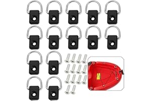 Xinlie Kayak Fishing Rigging D Rings D Buckle Tie Down Loop Kayak Rigging D Rings Stainless Steel Lashing Rings Kayaking Rigging D Ring for Canoe Kayak Boat, Fishing and Sailing (14 Pieces)