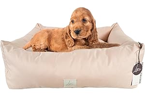 Ligo Buddy - Cuccia per cani Lettino per cani idrorepellente antigraffio, realizzata in Italia. Cuscino per Cane tessuto impermeabile robusto uso interno ed esterno. (XS: 50 X 60 cm, BEIGE)