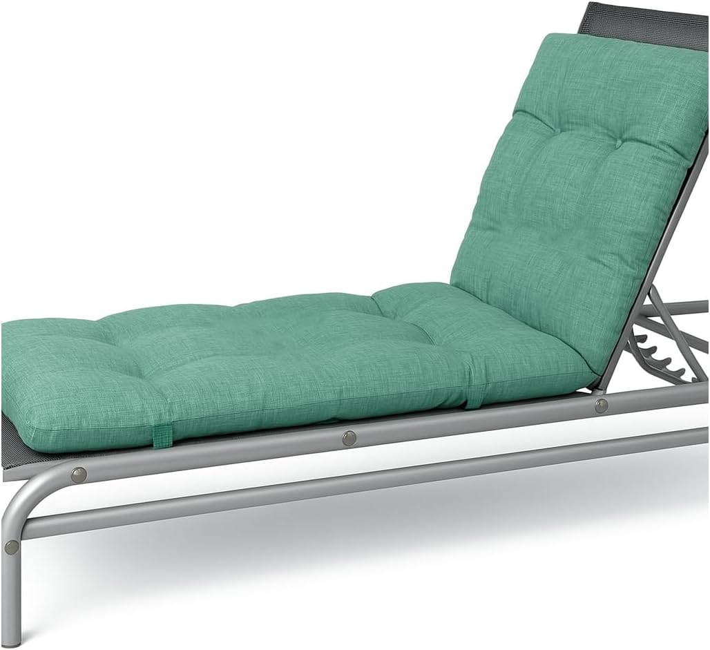 VIGIVISION Cojín Colchón para Tumbona o Mueble para Jardín 180X55X8CM (Verde Liso)