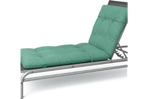 VIGIVISION Cojín Colchón para Tumbona o Mueble para Jardín 180X55X8CM (Verde Liso)