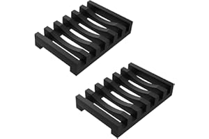 Topsky 2-pack Silicone Soap Dish with Self-emptying Drainage Soap Holder for Kitchen Shower Room Bathroom (Black-)