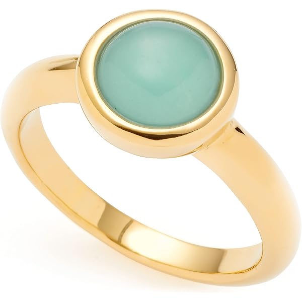 Leonardo Jewels Orecchini Pendenti Bea 023060 | Acciaio Inox Dorato Con Cabochon In Vetro Blu Laguna, 2,4 Cm, Ipoallergenici