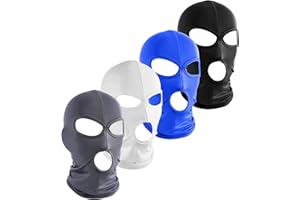 WTUGJEP 4 piezas de 3 Agujeros para Toda la Cara, Pasamontañas de Punto de Esquí, Transpirable, a Prueba de Viento, Máscara de Esquí, Máscara de Motocicleta, Máscara Facial para Bicicleta Hombres y Mujeres