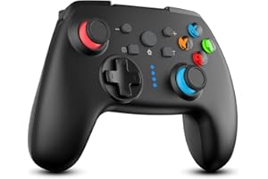 Diswoe Controller per Switch/Switch Lite/OLED/PC, Pro Controller Bluetooth Switch Controllere con funzione di sveglia, Turbo, Asse giroscopico, Dual Shock e Screenshot [Versione 2023]