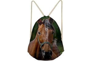 Mochila con cordón para gimnasio de Chaqlin, diseño de caballo (personalizable)