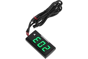 CRYFOKT Termómetro digital para motocicleta, DC 12 V, medidor de temperatura del agua ultrafino con adaptador de sensor de 18 mm y pantalla LCD, higrómetro digital, medidor de temperatura de humedad (verde)