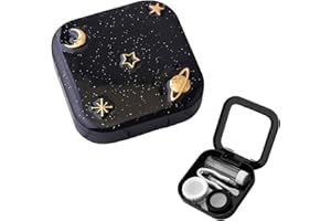 Siliget Contact Lens Cases, Contact Lens Holder with Mirror, Portable Eye Contacts Mini Case Container Set with L and R Caps for Home Travel