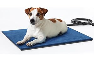 Pecute Dog Heat Pad, Constant Temp Safe, Anti-Bite & Waterproof, Flame Retardant Cotton, Soft Cosy Heated Cat Bed for Cats & Dogs (M, 40x50cm)