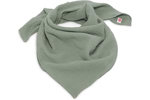 nanito Schal Halstuch Babyhalstuch Kinderschal Musselin Musselintuch Farbwahl Kinder Kinderhalstuch Baby Junge Mädchen Spucktuch Tuch 100% Bio Baumwolle 45 x 45 cm
