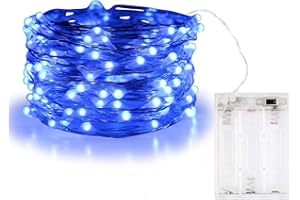 BOLWEO String Lights,10Ft/3M 30LEDs,Copper Wire Fairy Decor Battery Powered Lights for Christmas New Year's Eve Indoor Outdoor Decoration,Blue