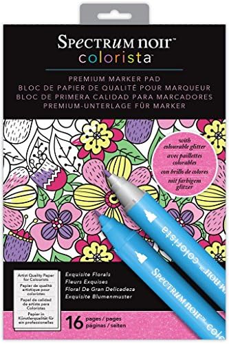 Spectrum Noir Colorista A4 Glitter Exquistire Florals Marker Pen Colouring Pad