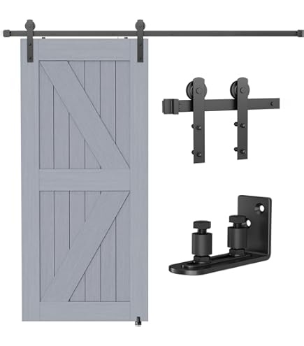 Schuifdeur Kit Dubbele Kast Schuifdeur Railsysteem met Vloergeleider en Rollers, 880 140 150 152 160 180 183 185 300 cm Schuifdeur Hardware Set, Inbouw Rol & Rail voor Schuifdeur(108cm/42.5 inch