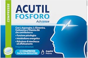Acutil Fosforo Advance, Integratore Alimentare con Vitamina B6, L-Asparagina, Fosfoserina e L-Glutammina, Contribuisce a Rimanere Concentrati e a Ragionare con la Giusta Lucidità, 50 Compresse