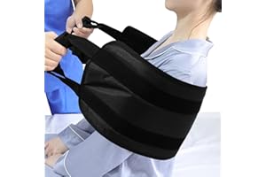 [LOSCHEN] Cintura di trasferimento per paziente, 109 cm, imbottita, per disabili, anziani, anziani, feriti, in modo sicuro da auto, sedia a rotelle, letto (nero)