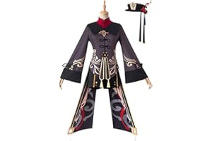 Jilijia Hu Tao - Disfraz de cosplay de personajes del juego, vestido de uniforme de Hu Tao, conjunto completo de anime para cosplay, traje de Halloween