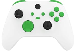 eXtremeRate Tasti Pulsanti Ricambio per Xbox Series X Controller Trigger LB RB LT RT Bumper Grilletti D-pad Pulsante ABXY per Xbox Series S Joystick(Verde)