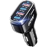 SUNDAREE Caricabatterie Auto USB C,60W 4 Porte 12V PPS PD QC Fast Charge Carica Rapida Tipo C Caricatore Accendisigari Auto A