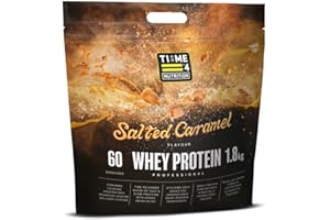 TIME 4 NUTRITION Time 4 Whey Protein Professional Time Release Grass Fed Native Whey Protein Powder, 82% Whey Concentrate, Partially Hydrolysed Whey Isolate, Micellar Casein, Leucine (Salted Caramel, 1.8kg Bag)