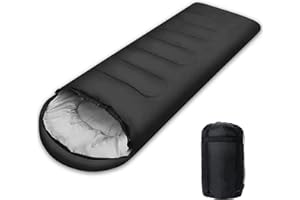 JOYART Sacco a Pelo, 4 Stagioni Sacco Pelo Leggero Portatile Sacchi a Pelo Campeggio con Sacco a Compressione e Caldo con Cappuccio per Adulti Adolescenti Bambini Campeggio