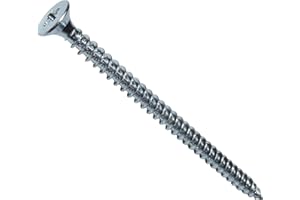 AERZETIX - Lot de 100 - Vis à Bois - Ø3x50mm - en Acier Zingué Métal - Tête Fraisée - à Empreinte Cruciforme Pozidriv - Couleur Argent - C44791