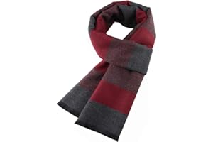 Ueither Hombres Cálido y Acogedor Bufanda del tartán Moda y Elegante Bufanda a Cuadros Clásico en Otoño Invierno Check Scarf