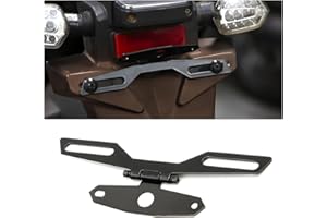 JNNJ Adjustable Motorbike Tail Light Holder, Folding License Plate, Flip up License Bracket, Motorcycle Tail and Number Card Modification Mount, Rear Light Frame for Motorcycle ATV Dirt Bike