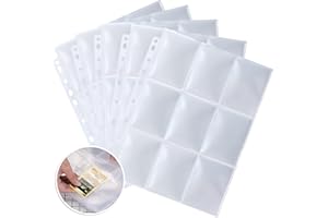 ‎AMTEKER Amteker Leere Sammelalbum, 450 Taschen Pokemon Karten Hüllen Pokemon Sammelalbum, Pockets Sammelkarten, Neutrale Sammelhüllen, Sammelkartenzubehör Geeignet für Eine Vielzahl von Ringbüchern