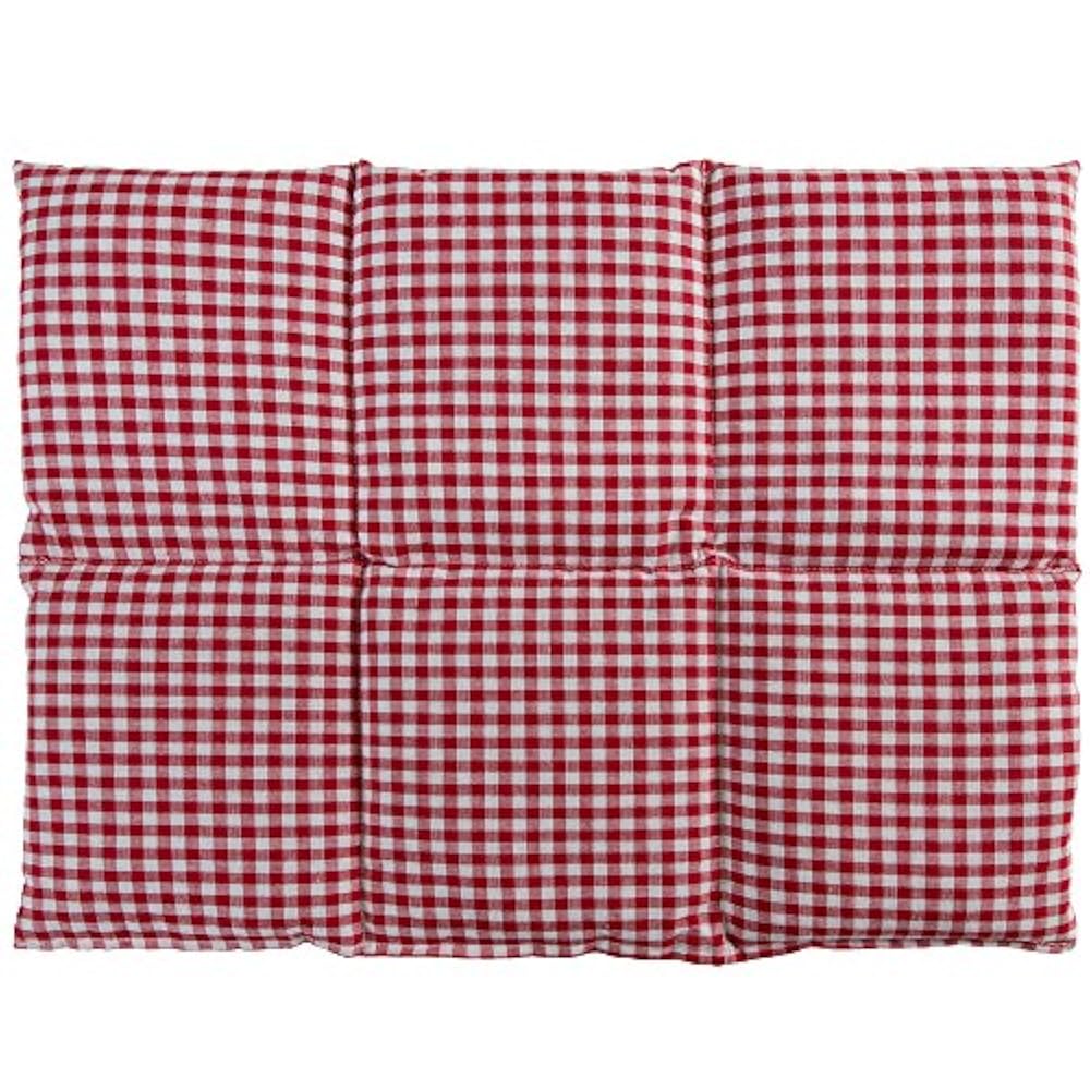 Rapssamenkissen groß 40x30 | 6-Kammer | rot-weiß | Wärmekissen Körnerkissen