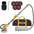 INGCO DWS10501 Drywall Sander Machine Extendable Handle Variable Speed Switch Sanding Walls Removing Paints with Auto Dust Collection Storage Bag