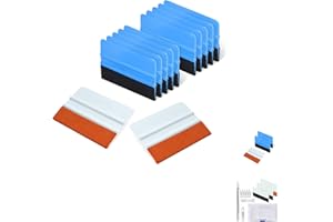 Mablik® Espátula para Poner Vinilo, 12 Unidades, con Borde de Fieltro de 2 Texturas Diferentes. Espatula Vinilo Adhesivo para Decorar o Proteger Coches, Paredes, Ventanas y Muebles (12 Espátulas)