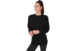 Blu Apparel Ladies Premium Longline Sweatshirts for Women Crew Neck Casual Soft Long Sleeve Jumper Sweater Oversized Sweatshirt for Gym