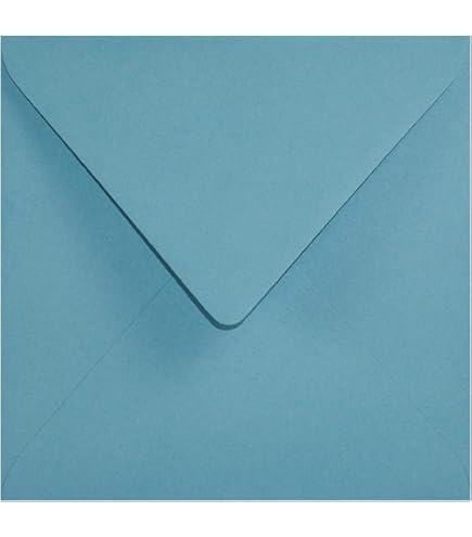 25x Quadratische Briefumschläge Hellblau - 15,5x15,5cm 110g/m² Ohne Fenster