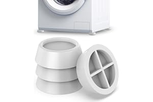 ECENCE Gumowy tłumik drgań pralka 4x suszarka zmywarka, amortyzator drgań, akcesoria, część zamienna, amortyzator, nóżki antypoślizgowe, podkładki amortyzujące AGD Biały