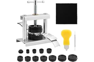 Tongdejing Watch Press Tool Set, Watch Battery Replacement Tool Kit, Watch Back Case Closer for Closing the Watch Cover for Watch Repair Kits with 16 to 50mm Circular Dials(silver)