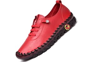 CHEULING Women Casual Slip on Flat Loafers Comfortable Leather Driving Shoes Soft Walking Shoes