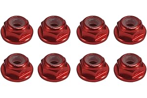 YUMIN Sicherungsmuttern für Rad, M2, Nylon, Metall, 8 Stück, für 1/24 RC, Auto-Tracker, Axial SCX24 AXI90081, AXI00001, AXI00002, Upgrade-Teile, 1