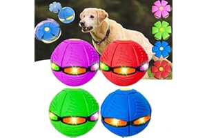 HICCVAL Lot de 4 balles soucoupes Volantes pour Chien, Jouet pour Chien, Balle Soucoupe Volante pour Chien, Balle Soucoupe Volante pour Animal de Compagnie (Trois lumières)